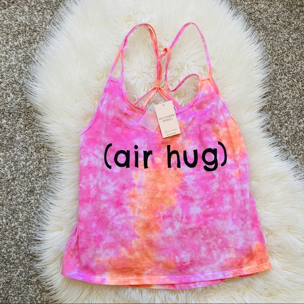 NWT Southern Spirit Air Hug Pink Tie Dye Strappy Tank Size S